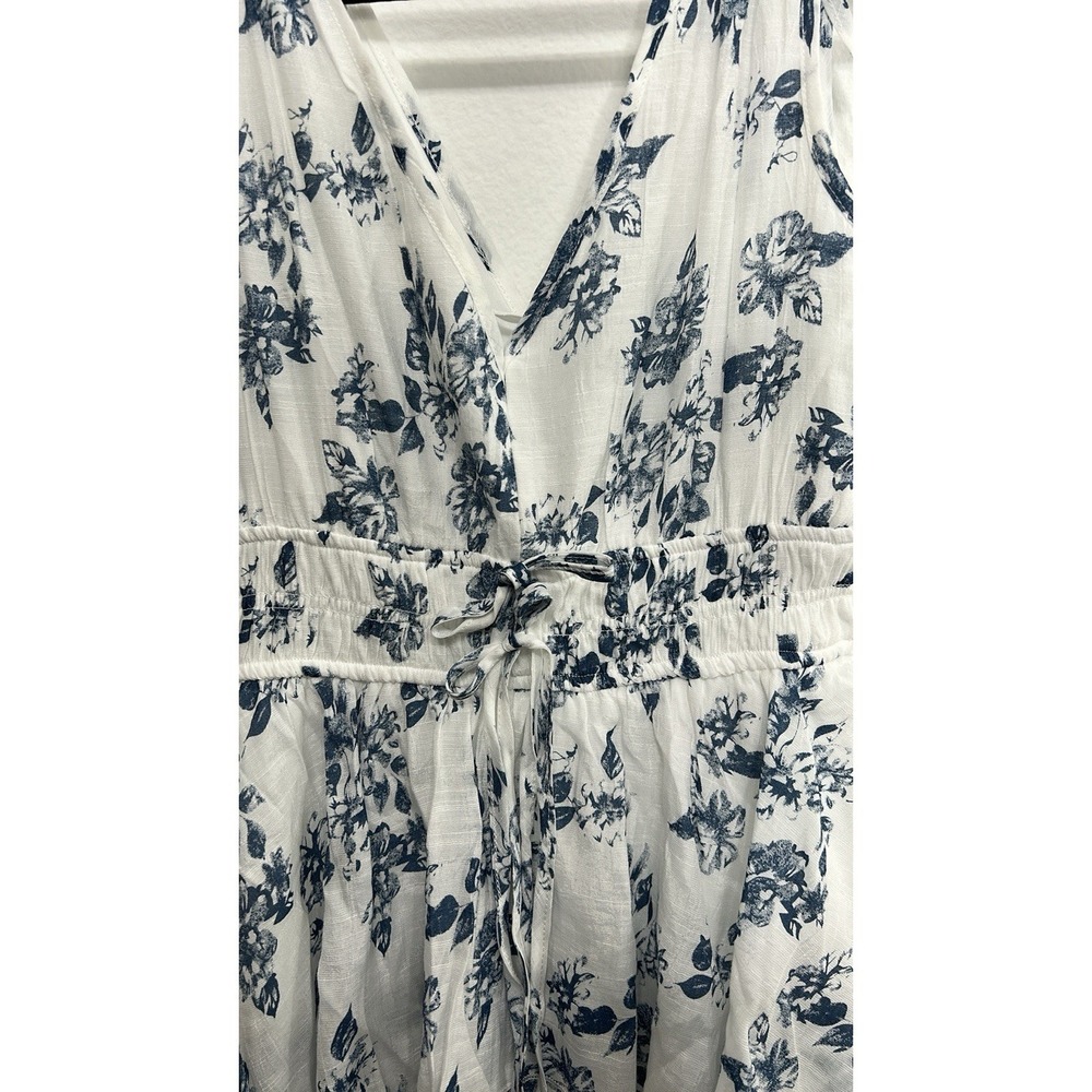 Women's White And Blue Floral Dress size small Sleeveless - Picture 15 of 16